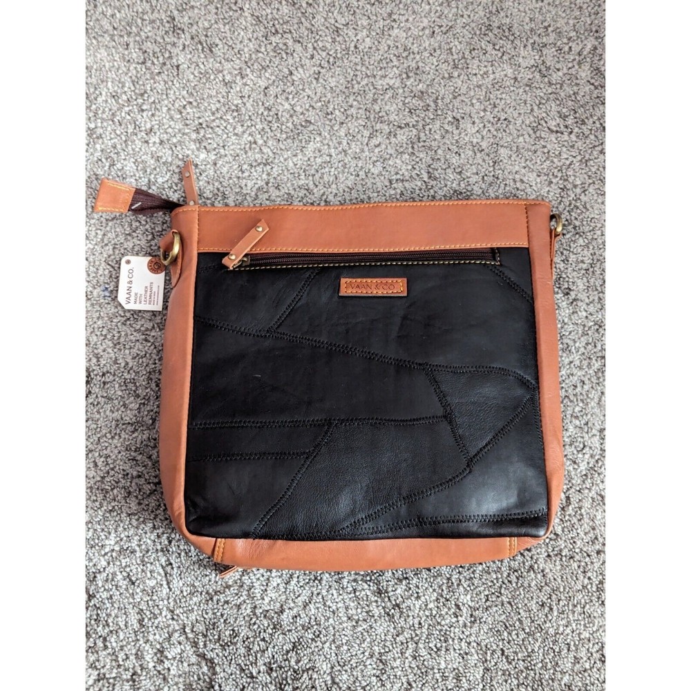 NEW Vaan & Co Crossbody Concealed Carry Upcycled Leather Purse Handmade MSRP $98